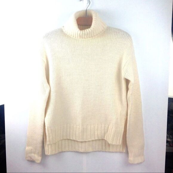 A.L.C. Jake Cream 4-Ply Wool Chunky Turtleneck Sweater Size XS - Picture 3 of 8